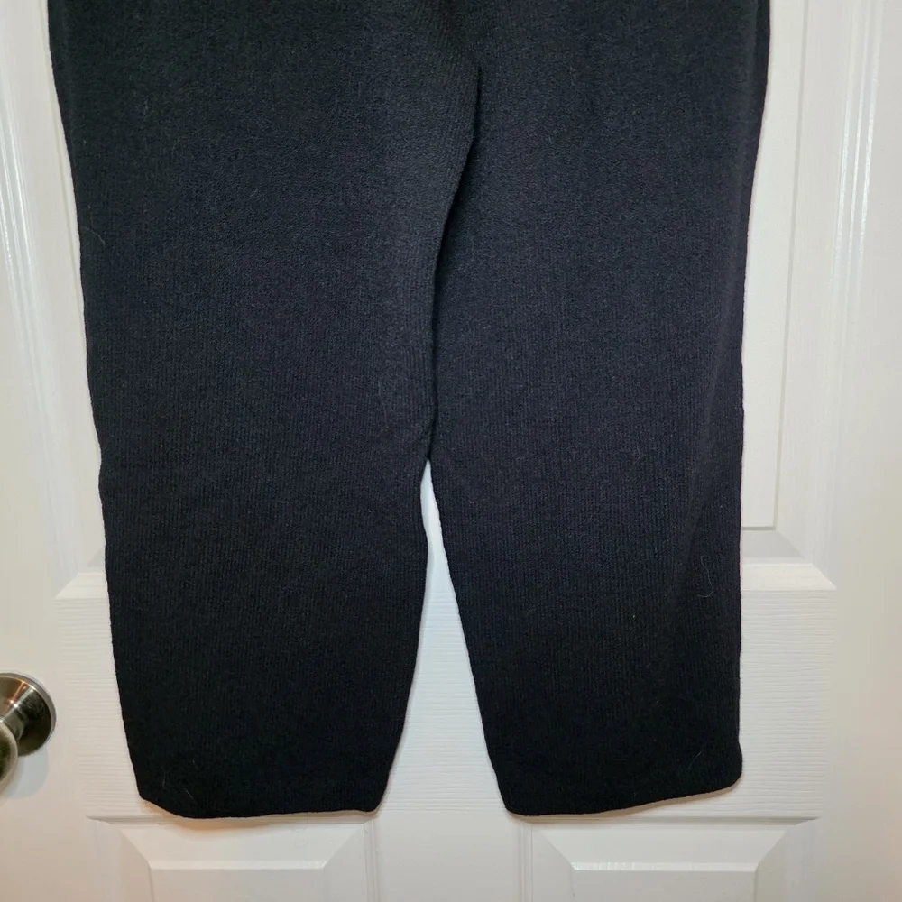 St John Santana Knit Straight Leg Crop High Waisted Pants Black Stretch Size 4 - Picture 7 of 11